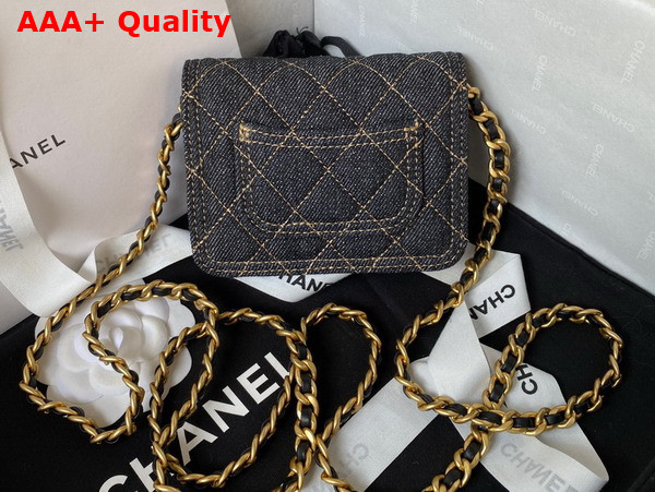 Chanel Mini Denim Flap Bag in Black Replica