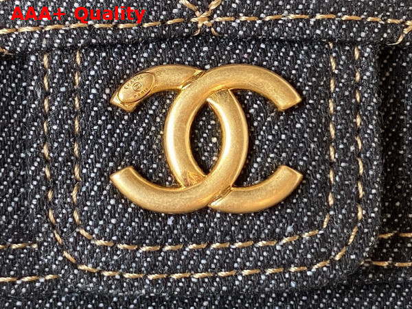 Chanel Mini Denim Flap Bag in Black Replica