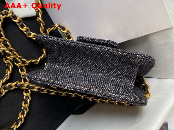 Chanel Mini Denim Flap Bag in Black Replica