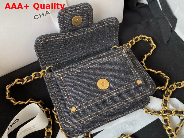 Chanel Mini Denim Flap Bag in Black Replica