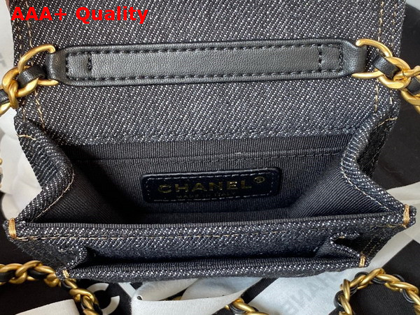 Chanel Mini Denim Flap Bag in Black Replica