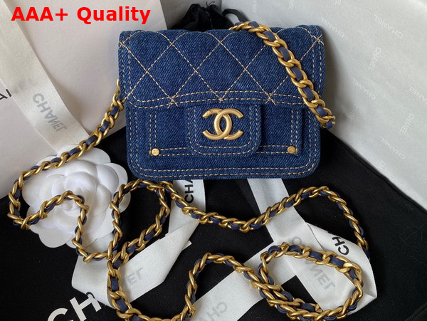 Chanel Mini Denim Flap Bag in Blue Replica