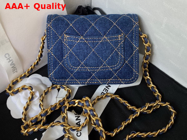 Chanel Mini Denim Flap Bag in Blue Replica