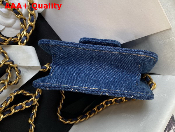 Chanel Mini Denim Flap Bag in Blue Replica