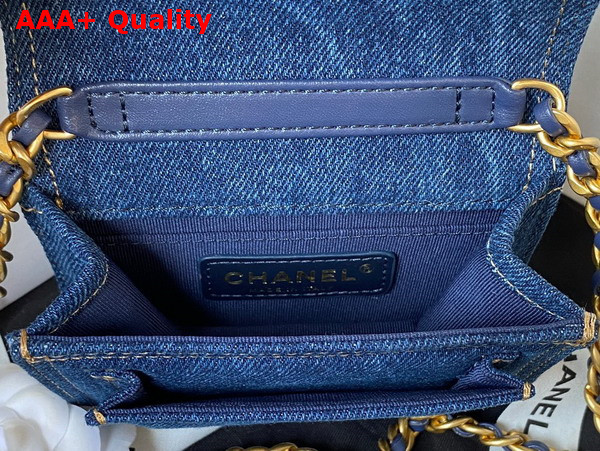 Chanel Mini Denim Flap Bag in Blue Replica