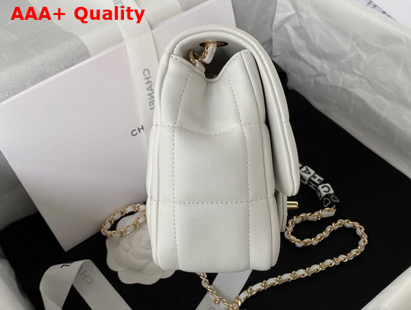 Chanel Mini Falp Bag in White Damier Quilted Lambskin Replica