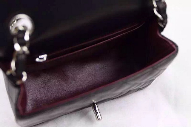 Chanel Mini Flap Black Lambskin Silver Hardware for Sale