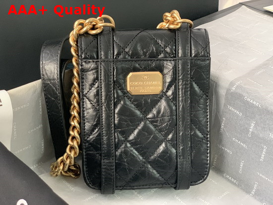 Chanel Mini Flap Bag Aged Calfskin Gold Tone Metal Black Ref AS2695 Replica