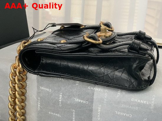 Chanel Mini Flap Bag Aged Calfskin Gold Tone Metal Black Ref AS2695 Replica