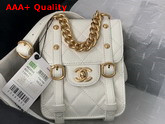 Chanel Mini Flap Bag Aged Calfskin Gold Tone Metal White Ref AS2695 Replica