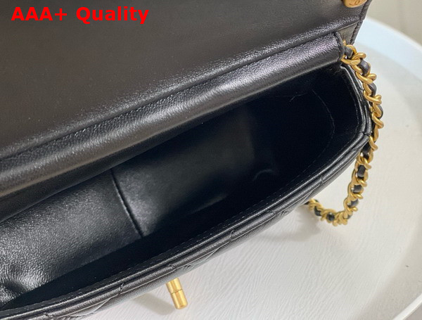 Chanel Mini Flap Bag Black Lambskin Imitation Pearls Gold Tone Metal AS4986 Replica