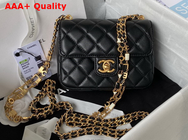 Chanel Mini Flap Bag Black Lambskin and Enamel AS3442 Replica