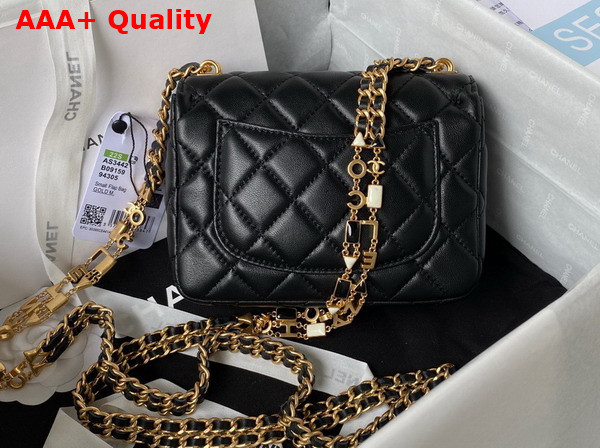 Chanel Mini Flap Bag Black Lambskin and Enamel AS3442 Replica