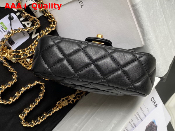 Chanel Mini Flap Bag Black Lambskin and Enamel AS3442 Replica