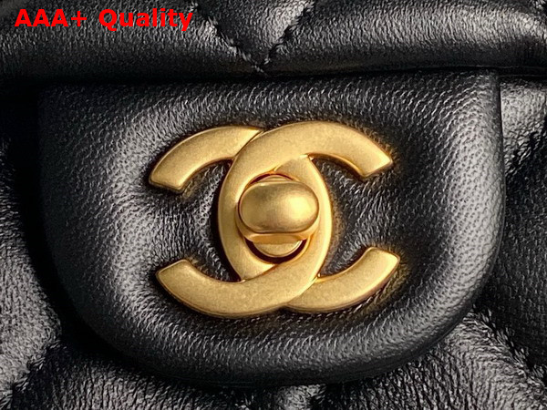 Chanel Mini Flap Bag Black Shiny Lambskin Imitation Pearls Gold Tone Metal AS4947 Replica