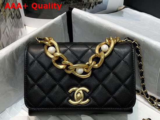 Chanel Mini Flap Bag Calfskin Gold Tone Metal Black AS2638 Replica