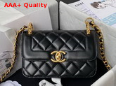 Chanel Mini Flap Bag Calfskin Gold Tone Metal Black Ref AS2714 Replica