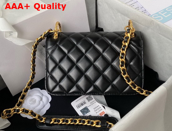 Chanel Mini Flap Bag Calfskin Gold Tone Metal Black Ref AS2714 Replica