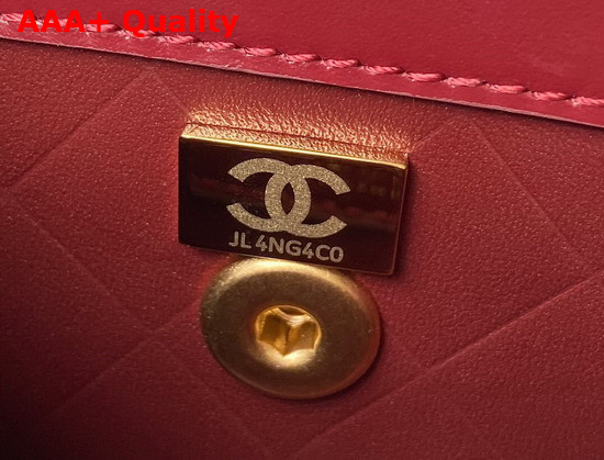 Chanel Mini Flap Bag Calfskin Gold Tone Metal Dark Red Ref AS2714 Replica