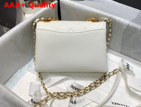 Chanel Mini Flap Bag Calfskin Gold Tone Metal White AS2638 Replica