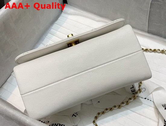 Chanel Mini Flap Bag Calfskin Gold Tone Metal White AS2638 Replica