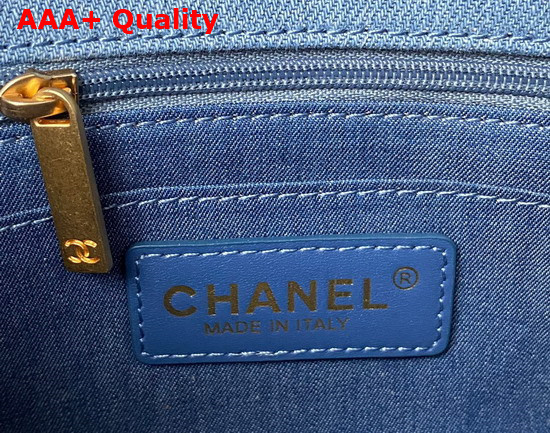 Chanel Mini Flap Bag Denim Gold Tone Metal Blue Ref AS1786 Replica