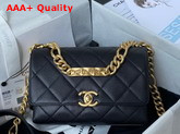 Chanel Mini Flap Bag Grained Calfskin Gold Tone Metal Black AS2711 Replica