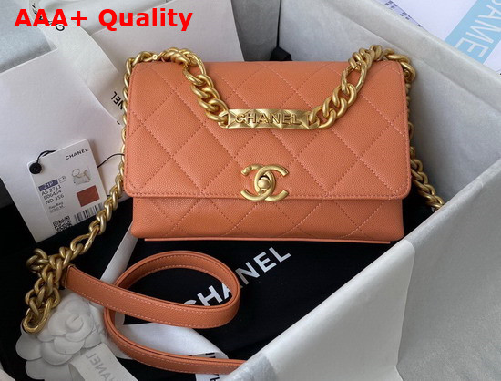 Chanel Mini Flap Bag Grained Calfskin Gold Tone Metal Brown AS2711 Replica