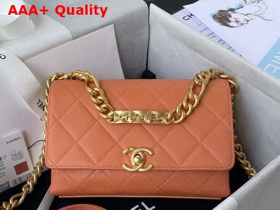 Chanel Mini Flap Bag Grained Calfskin Gold Tone Metal Brown AS2711 Replica