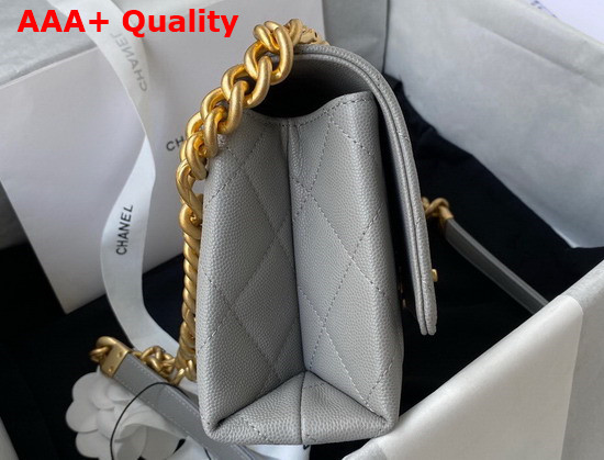 Chanel Mini Flap Bag Grained Calfskin Gold Tone Metal Grey AS2711 Replica