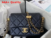 Chanel Mini Flap Bag Iridescent Grained Calfskin Gold Tone Metal Black Ref AS2855 Replica