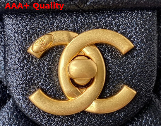 Chanel Mini Flap Bag Iridescent Grained Calfskin Gold Tone Metal Black Ref AS2855 Replica