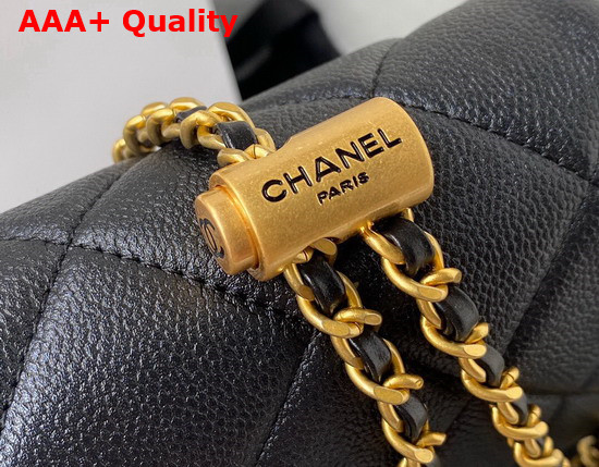 Chanel Mini Flap Bag Iridescent Grained Calfskin Gold Tone Metal Black Ref AS2855 Replica