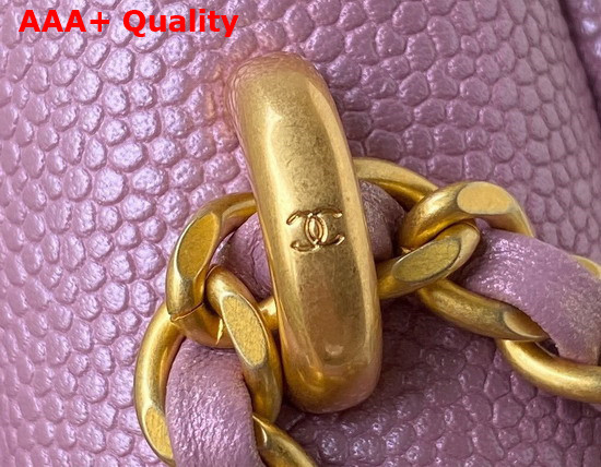 Chanel Mini Flap Bag Iridescent Grained Calfskin Gold Tone Metal Light Purple Ref AS2855 Replica