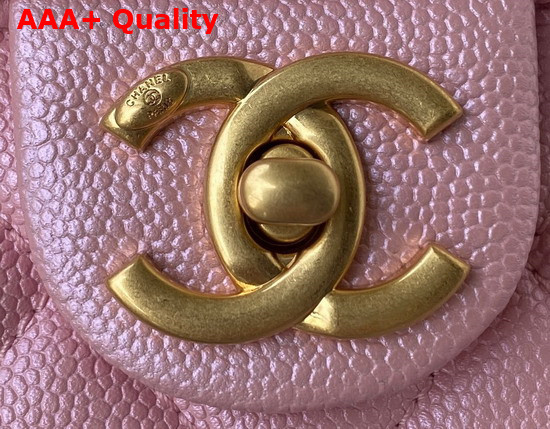 Chanel Mini Flap Bag Iridescent Grained Calfskin Gold Tone Metal Pink Ref AS2855 Replica