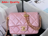 Chanel Mini Flap Bag Iridescent Grained Calfskin Gold Tone Metal Pink Ref AS2855 Replica