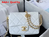 Chanel Mini Flap Bag Iridescent Grained Calfskin Gold Tone Metal White Ref AS2855 Replica