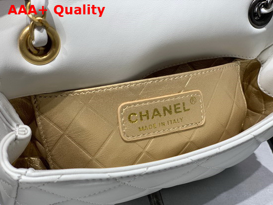 Chanel Mini Flap Bag Lambskin Glass Pearls Imitation Pearls Strass Gold Silver Ruthenium Finish Metal White Ref AS2978 Replica