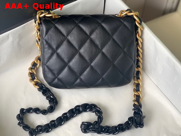 Chanel Mini Flap Bag Lambskin Gold Tone Lacquered Metal Black Ref AS3205 Replica