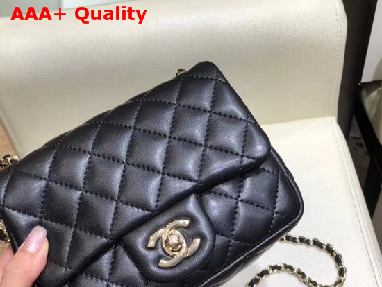 Chanel Mini Flap Bag Lambskin Gold Tone Metal Black AS1786 Replica