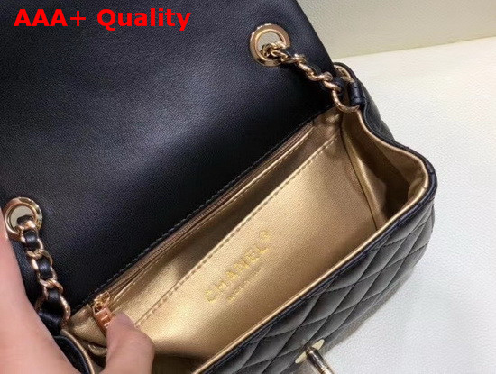 Chanel Mini Flap Bag Lambskin Gold Tone Metal Black AS1786 Replica