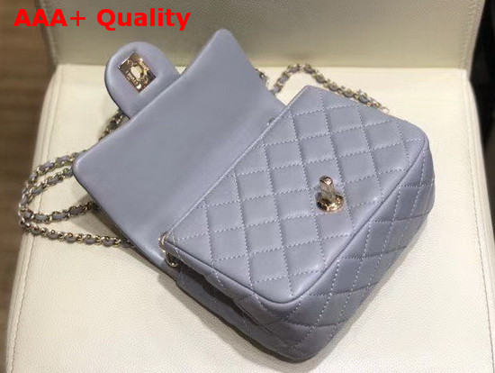 Chanel Mini Flap Bag Lambskin Gold Tone Metal Light Gray AS1786 Replica