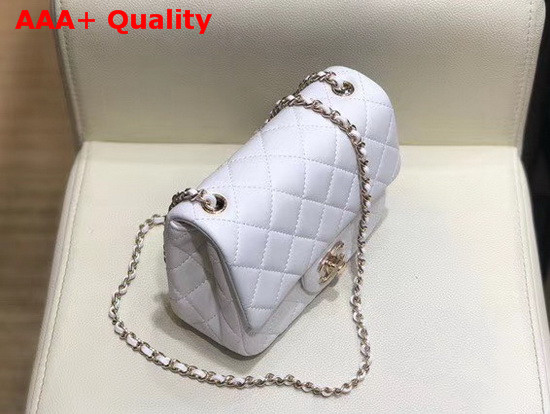 Chanel Mini Flap Bag Lambskin Gold Tone Metal White AS1786 Replica