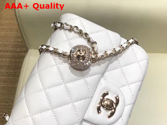 Chanel Mini Flap Bag Lambskin Gold Tone Metal White AS1786 Replica