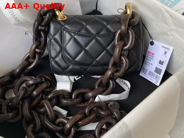 Chanel Mini Flap Bag Lambskin and Wenge Wood Black Ref AS4165 Replica