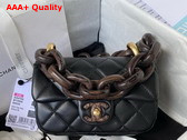 Chanel Mini Flap Bag Lambskin and Wenge Wood Black Ref AS4165 Replica