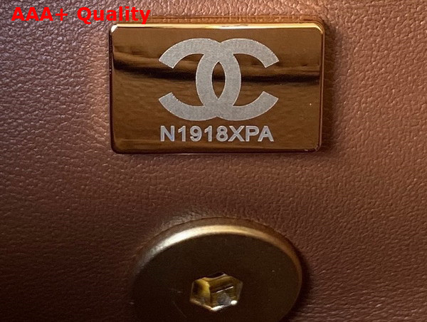 Chanel Mini Flap Bag Lambskin and Wenge Wood Light Brown Ref AS4165 Replica