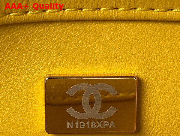 Chanel Mini Flap Bag Lambskin and Wenge Wood Yellow Ref AS4165 Replica