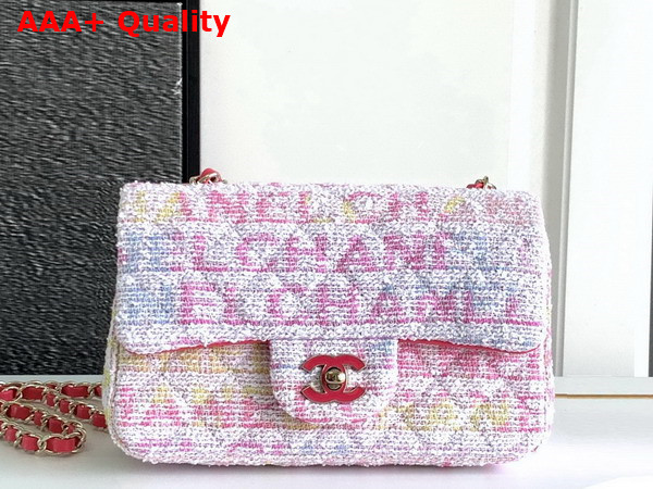 Chanel Mini Flap Bag Multicolor Cotton and Wool Tweed and Iridescent Stretch Jersey Replica