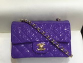 Chanel Mini Flap Bag Patent Leather Purple Gold Hardware